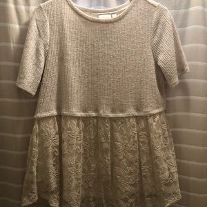 Cotton knit peplum top